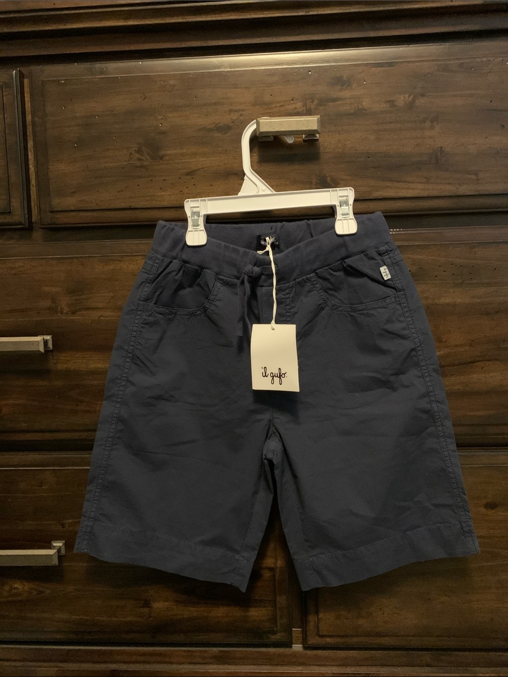 Il Gufo Blue Drawstring Cotton boys Bermuda Shorts